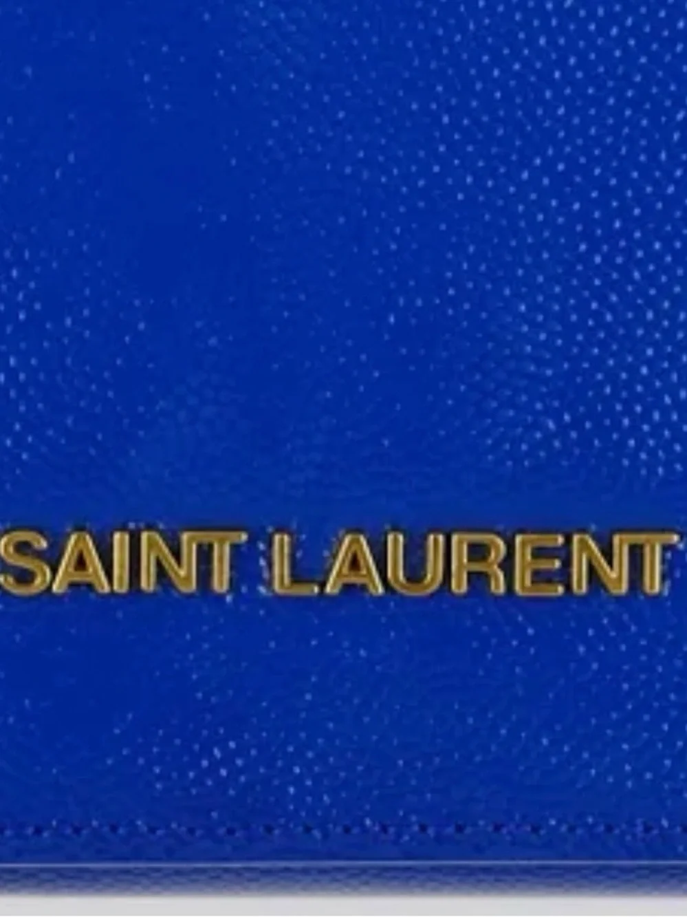 YVES SAINT LAURENT Saint Laurent Blue Leather Classic Letters Chain Clutch Bag
